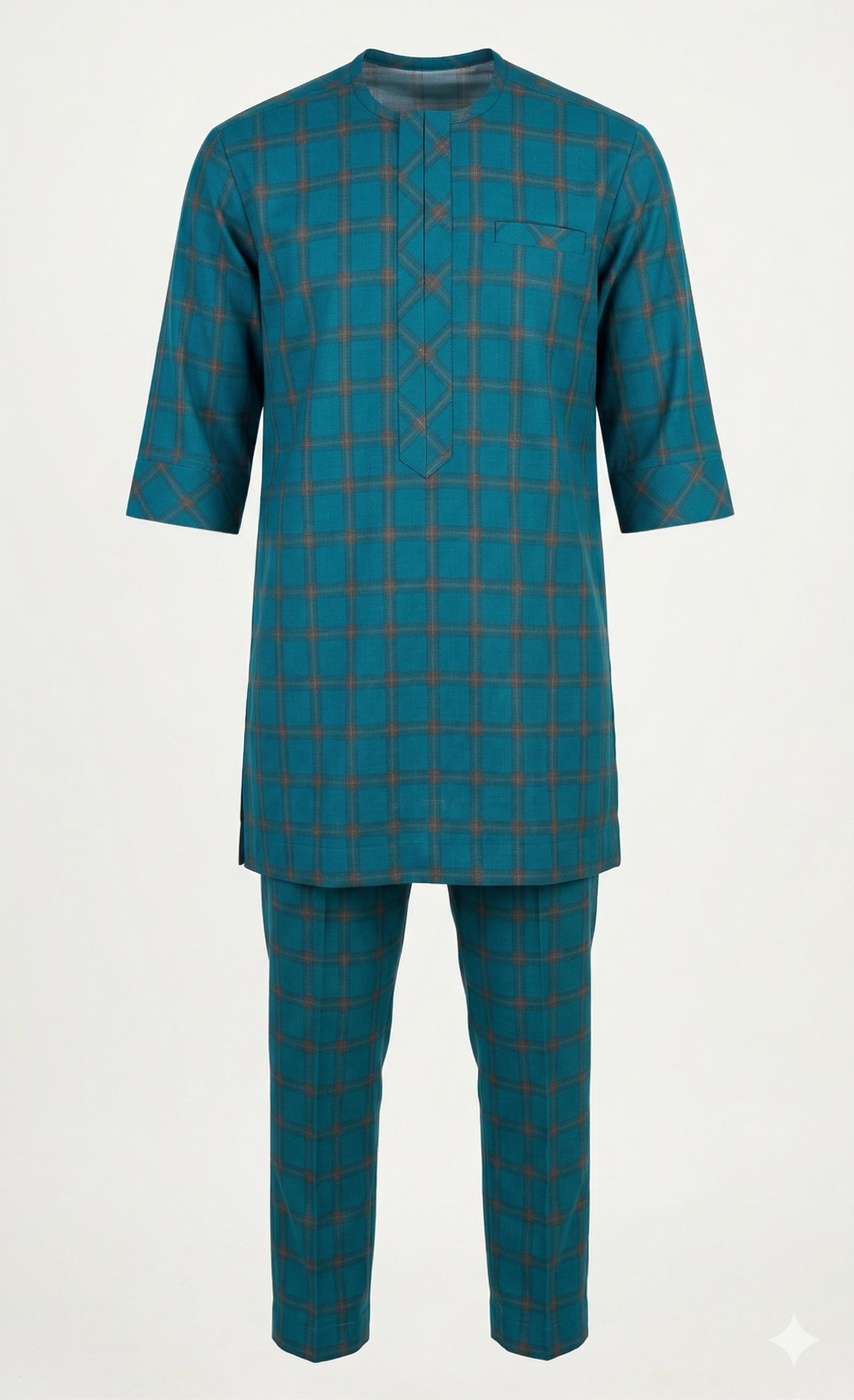 Teal Plaid Senator Two-Piece Set