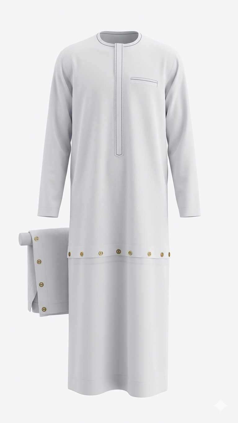 WHITE DETACHABLE SENATOR TO KAFTAN