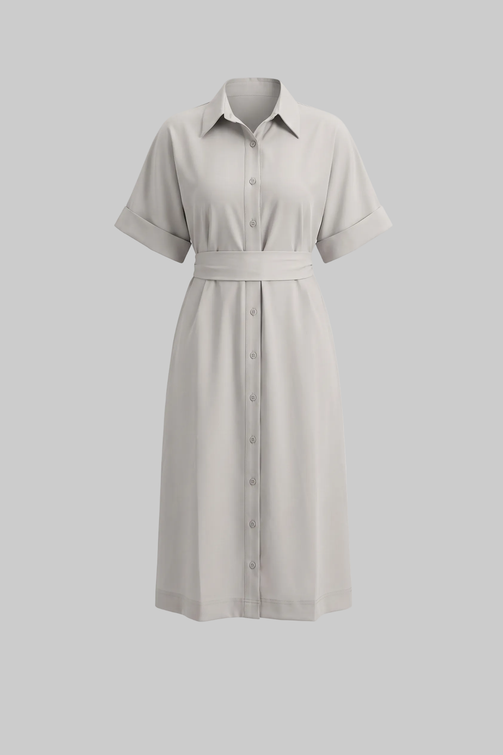 Stone Belted Shirt Dress