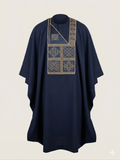 Navy Gold Embroidered Agbada