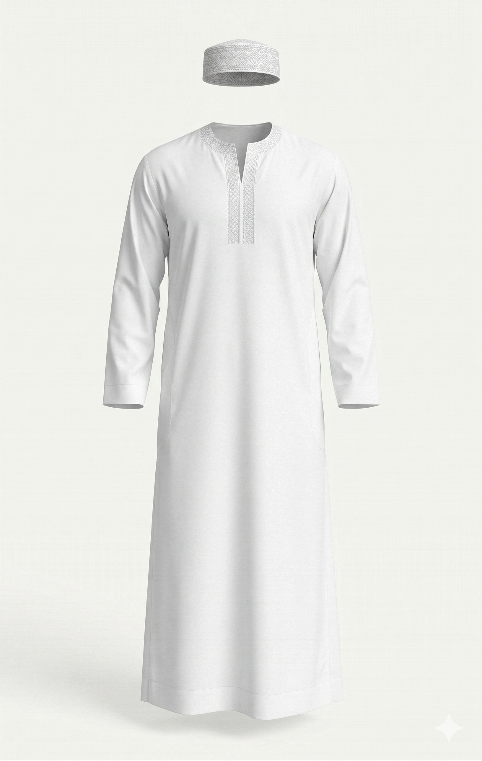White Embroidered Kaftan
