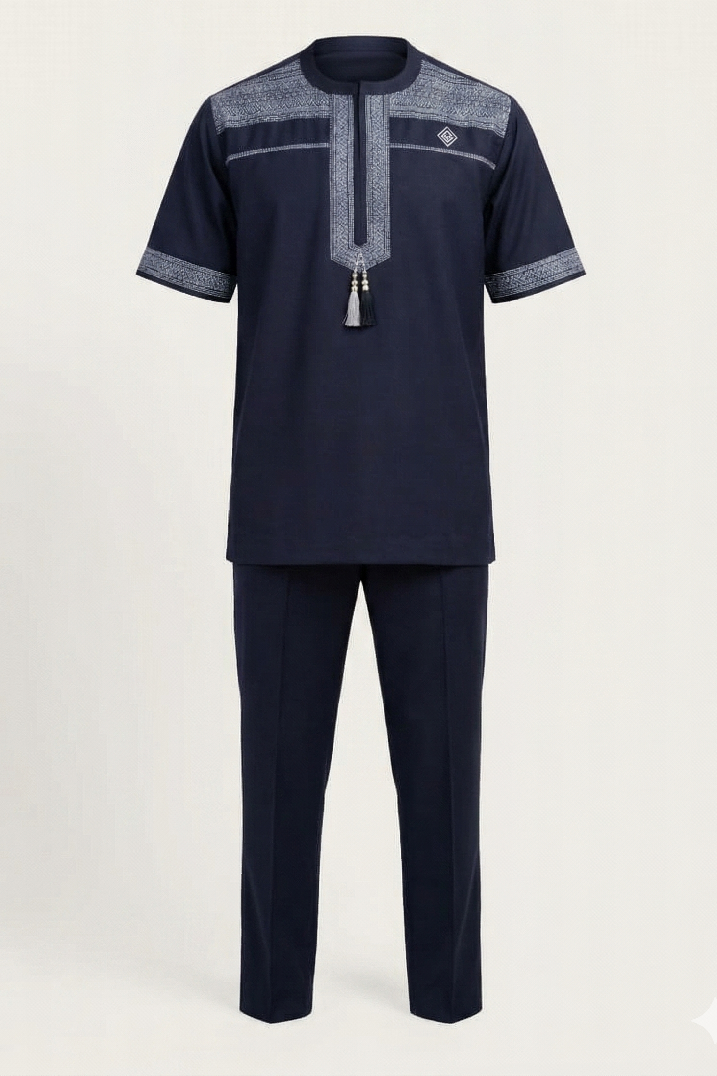 Navy Embroidered Senator Set