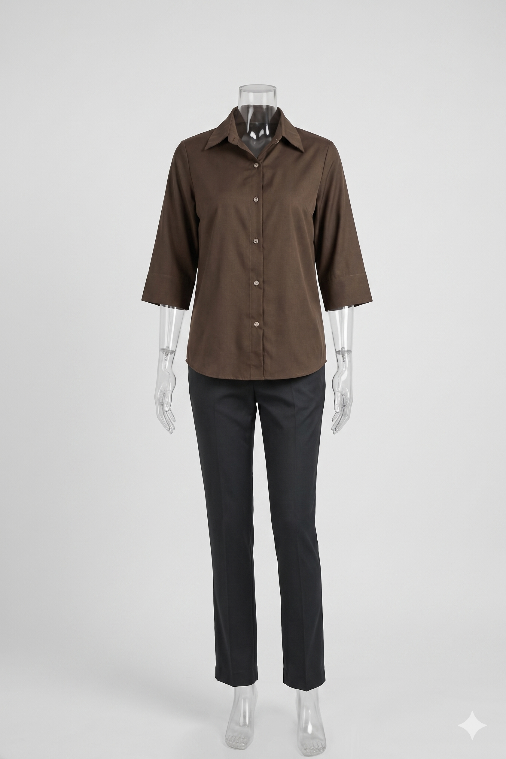 Mocha Longline Button-Down Shirt