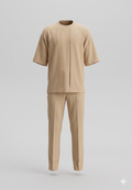 Camel Pintuck Co-ord Set