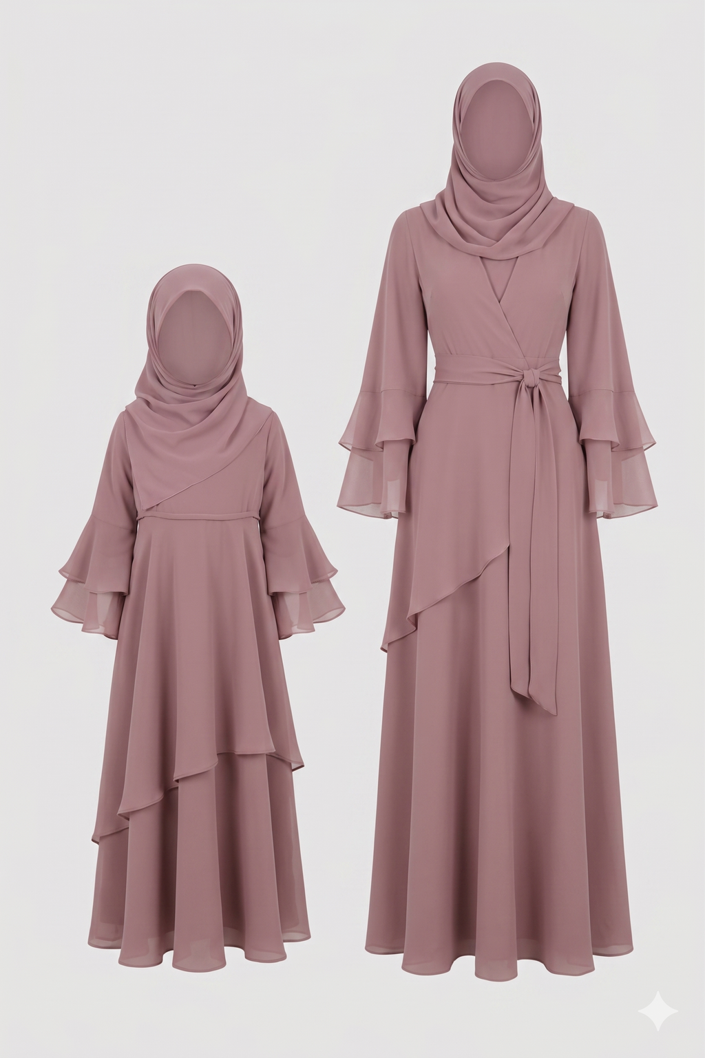 Mother & Daughter Chiffon Wrap Dress