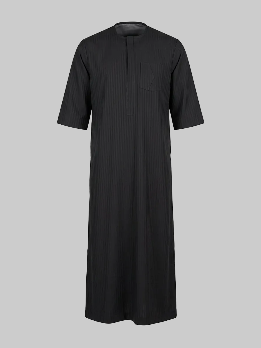 1/3 Qtr Sleeve Jalabia in Jet Black