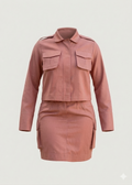 DUSTY ROSE CARGO JACKET & MINI SKIRT SET