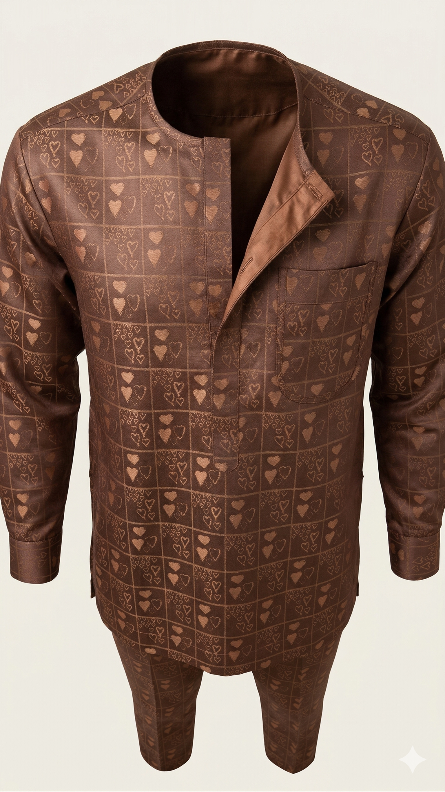 Men's Heart Print Senator Set