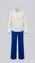 Asymmetric Blouse & Wide-Leg Pant Set
