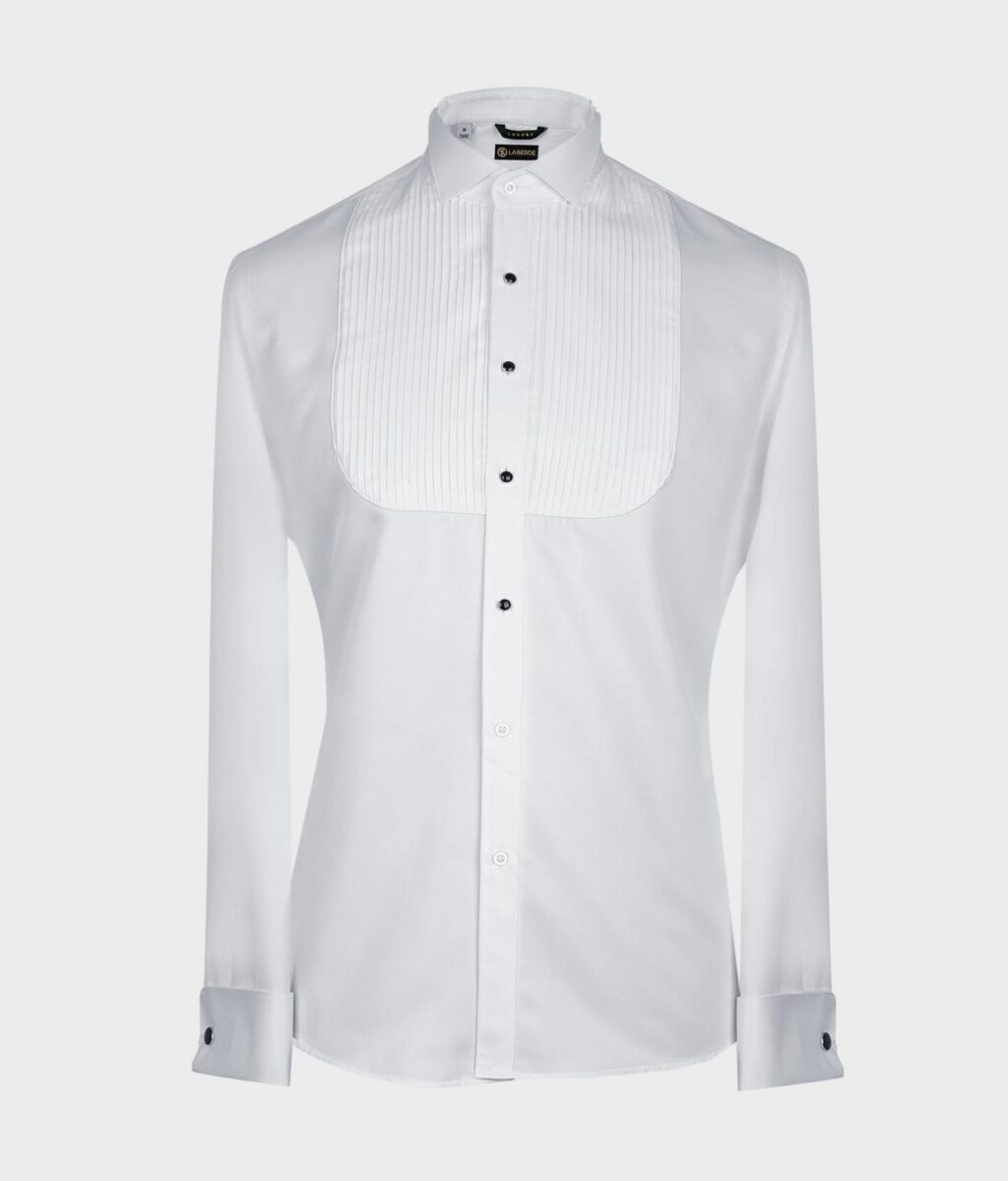 Mani's fashion-Plain white packet shirt